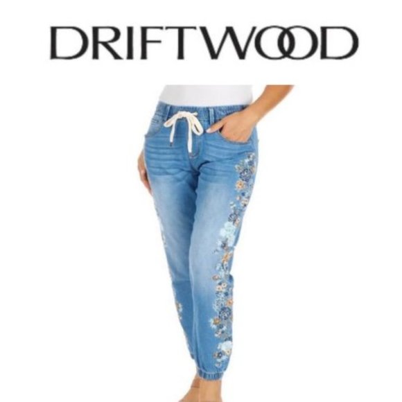 DRIFTWOOD - Escapade tropical floral embroidered Joggers NWT🆕⚡💥⚡💨🚚 - Picture 5 of 10